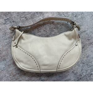 NWOT Francesco Biasia Hobo Leather Shoulder Hand Bag Purse Small Ivory Summer